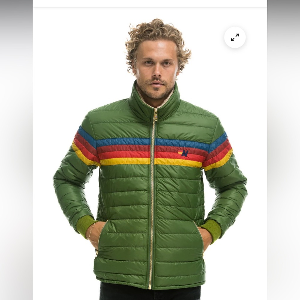 Aviator Nation 4 Stripe Garden Green Jacket